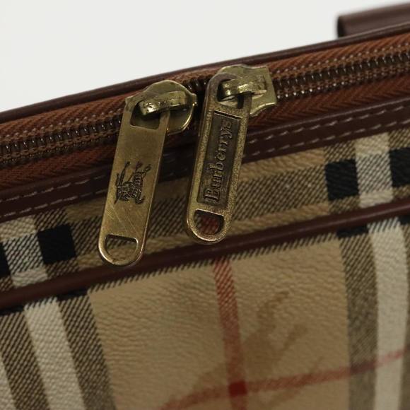 Burberrys Nova Check Hand Bag PVC Beige Gold Auth 101041 - Picture 11 of 16